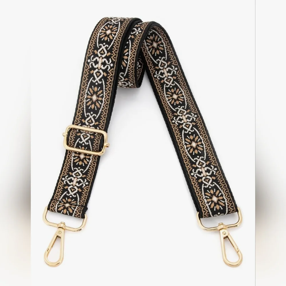 Black and Gold Embroidered Strap‎